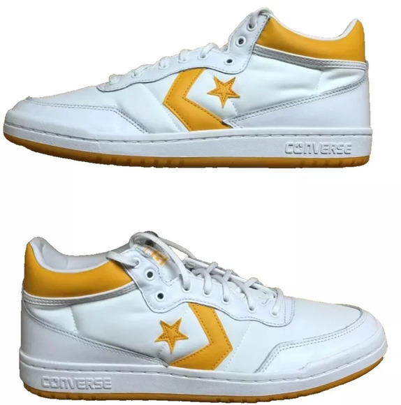 Sz 11Converse CONS Fastbreak Pro Mid White Light Yellow Shoes A08687C Men's NEW - Picture 1 of 1